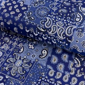 Pamutvászon Farwest bleu