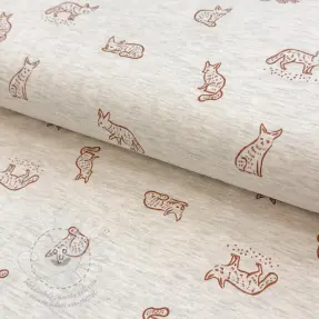 Jersey Hidden foxie ecru melange