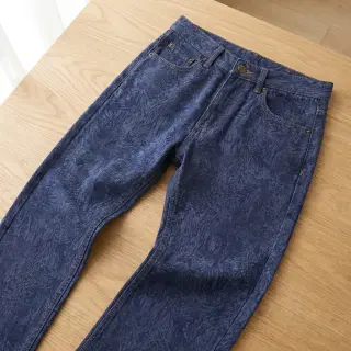 JEANS DENIM HEAVY Animal printed dark blue