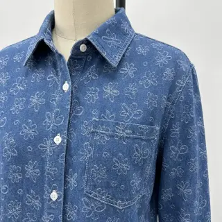 JEANS DENIM JACQUARD Flower dark jeans