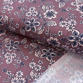 Szabadidő anyag fésült SOFT Flowers old blush