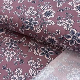 Szabadidő anyag fésült SOFT Flowers old blush