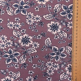 Szabadidő anyag fésült SOFT Flowers old blush