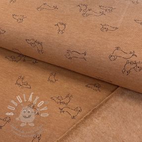 Szabadidő anyag fésült Dogs camel melange