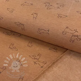 Szabadidő anyag fésült Dogs camel melange