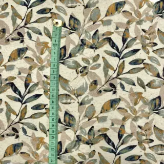 Jersey lenvászonnal Leaves old green ochre digital print