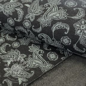 Szabadidő anyag fésült Paisley anthracite melange