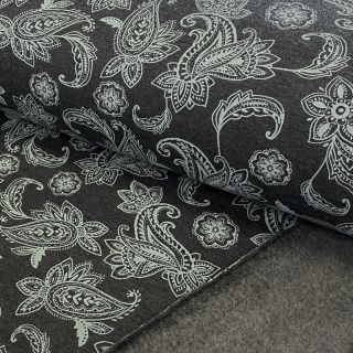 Szabadidő anyag fésült Paisley anthracite melange