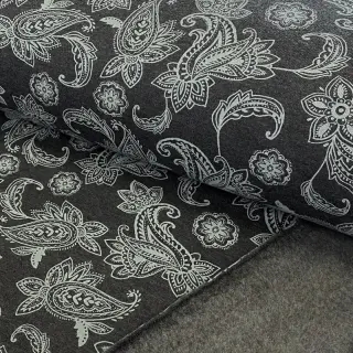 Szabadidő anyag fésült Paisley anthracite melange