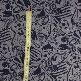 Szabadidő anyag fésült Sports grey melange