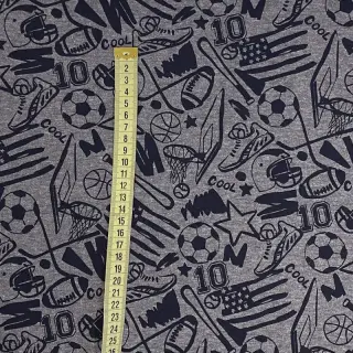 Szabadidő anyag fésült Sports grey melange