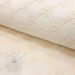 Steppelt anyag Flower design offwhite