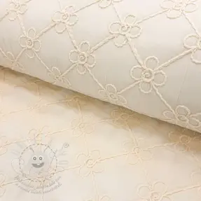 Steppelt anyag Flower design offwhite