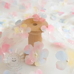 Tüll TÜTÜ RETRO Flowers light blue