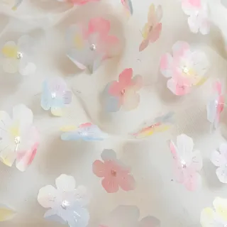Tüll TÜTÜ RETRO Flowers light blue