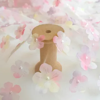 Tüll TÜTÜ RETRO Flowers light pink