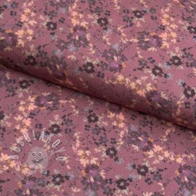 Viszkóz ROSELLA STRETCH Tossed flowers rosewood digital print