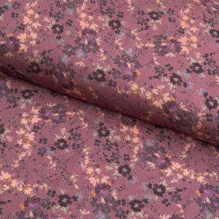 Viszkóz ROSELLA STRETCH Tossed flowers rosewood digital print