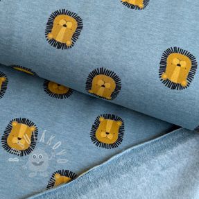 Szabadidő anyag fésült Lions smoke blue melange