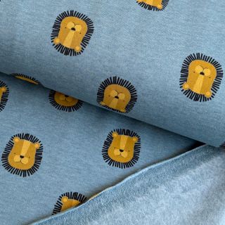 Szabadidő anyag fésült Lions smoke blue melange