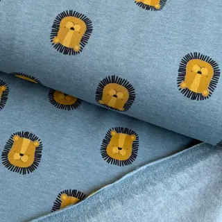 Szabadidő anyag fésült Lions smoke blue melange
