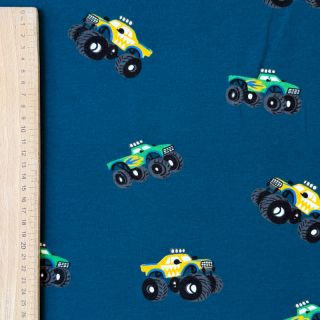 Szabadidő anyag fésült SOFT Monstertruck indigo