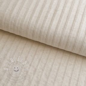 Pamutvászon LINEN JACQUARD Stripes beige