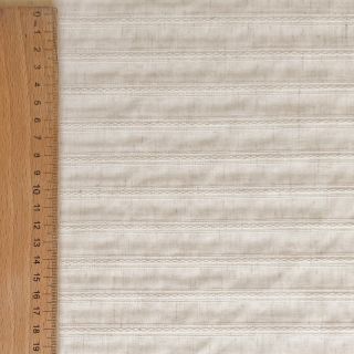 Pamutvászon LINEN JACQUARD Stripes beige
