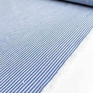 Pamutvászon YARN DYED Stripes with studs blue