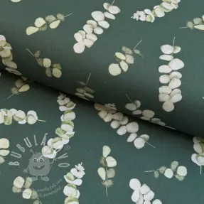 Dekorációs anyag Eucalyptus dark green digital print