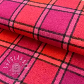Kosztüm szövet BRUSHED Check cerise