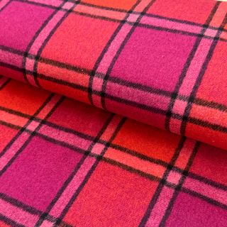 Kosztüm szövet BRUSHED Check cerise