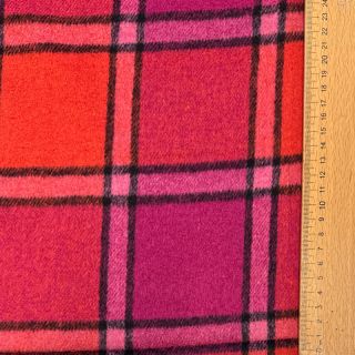 Kosztüm szövet BRUSHED Check cerise