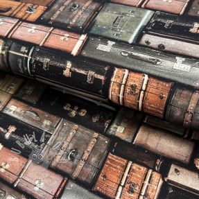 Dekorációs anyag Suitcases grey digital print