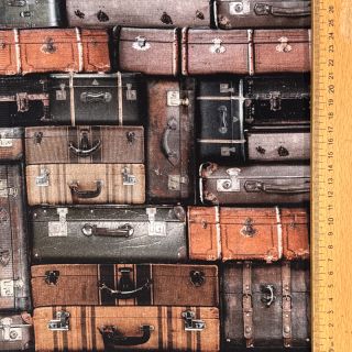 Dekorációs anyag Suitcases grey digital print