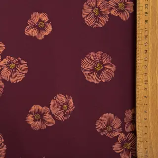 Softshell Flowers aubergine digital print