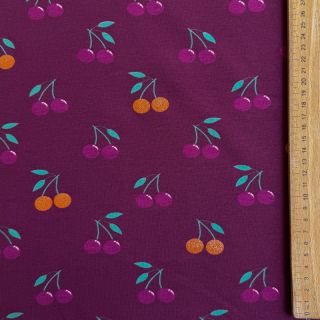 Jersey GLITTER Cherries berry