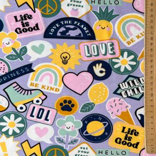 Jersey Patches and stripes lilac