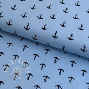 Jersey GLITTER Anchor light blue