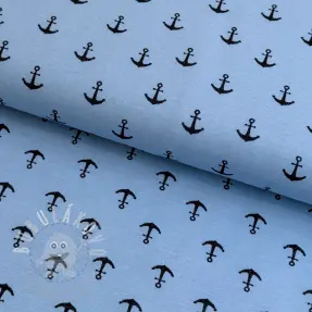 Jersey GLITTER Anchor light blue