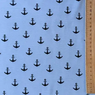 Jersey GLITTER Anchor light blue