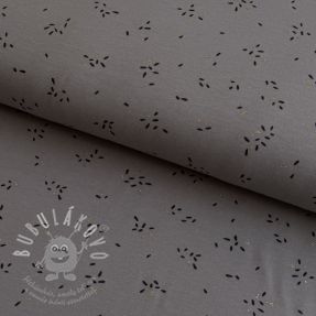 Jersey GLITTER Stripes rock grey