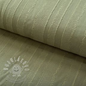 Pamutvászon JACQUARD Stripes army green