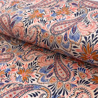 Jersey VISCOSE Paisley orange digital print