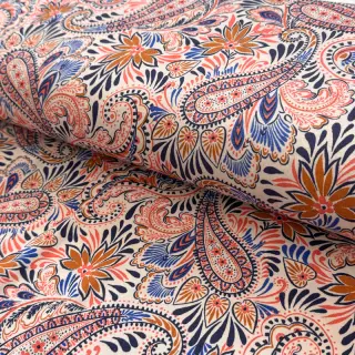Jersey VISCOSE Paisley orange digital print