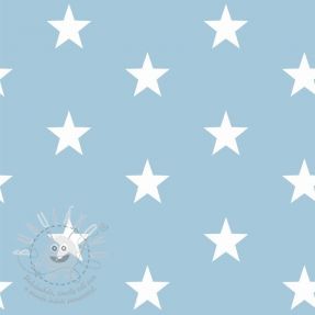 Pamutvászon Stars light blue