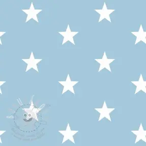Pamutvászon Stars light blue