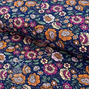 Jersey Flowers tossed navy