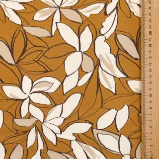 Szabadidő anyag Big flowers ochre digital print