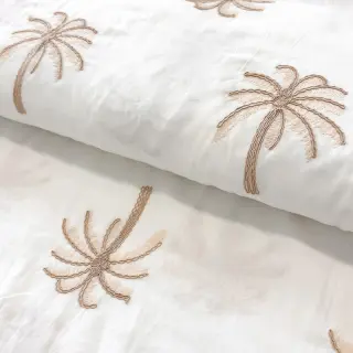 Pamutvászon VOILE EMBROIDERY Palm cream
